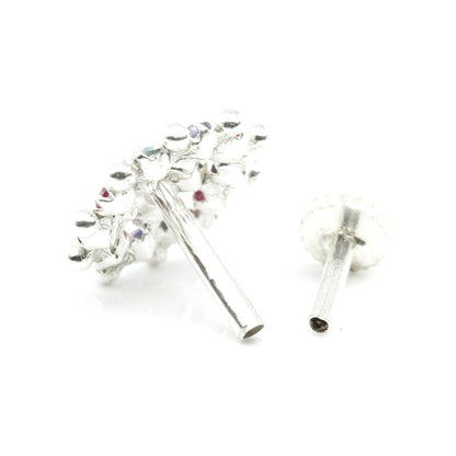  Silver Nose Pin for women with Push pin 