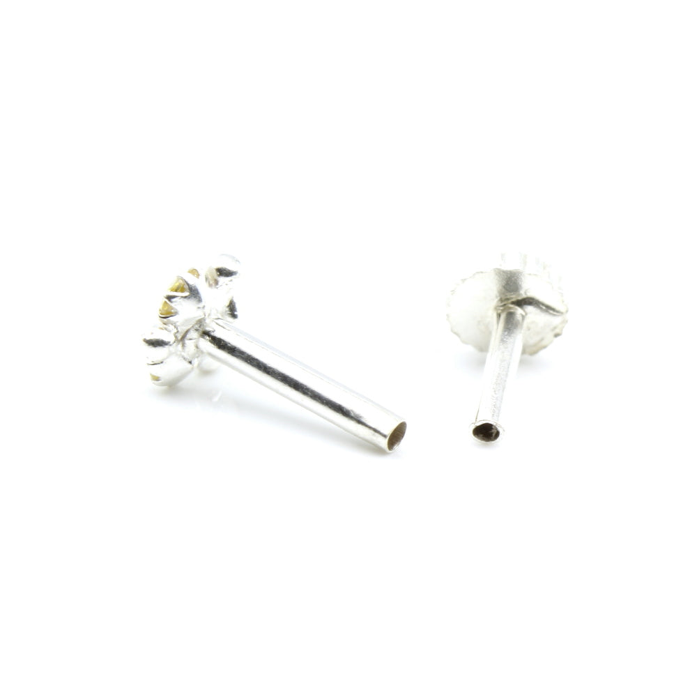 Silver Nose Pin for women with Push pin 