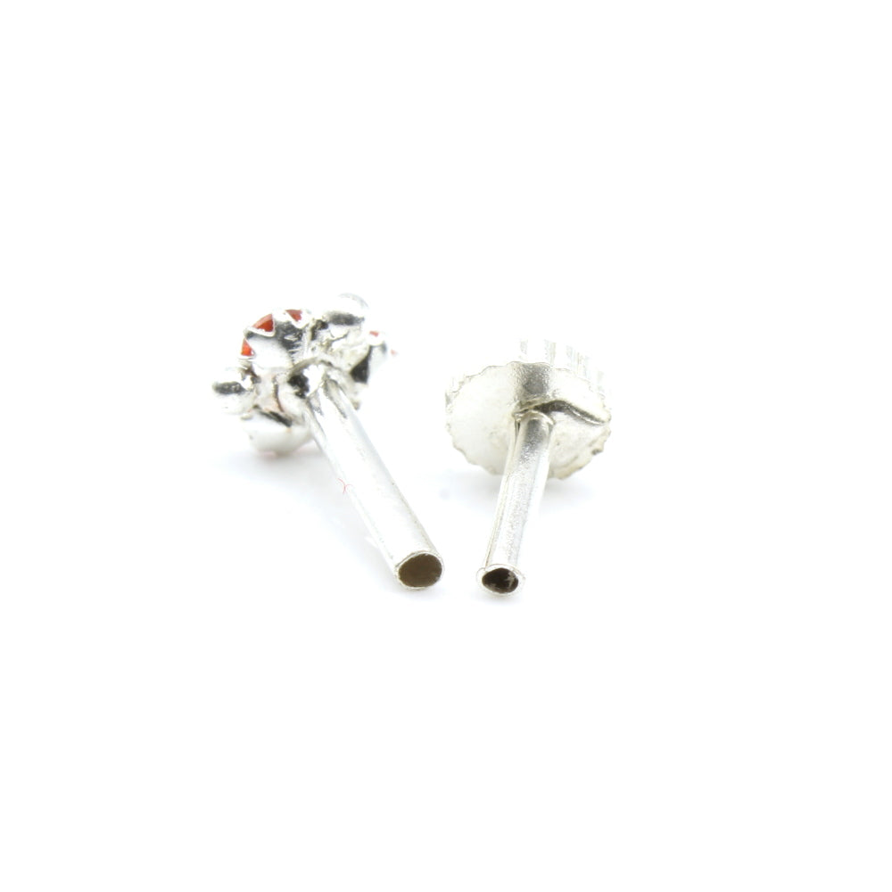 Silver Nose Pin for women with Push pin 