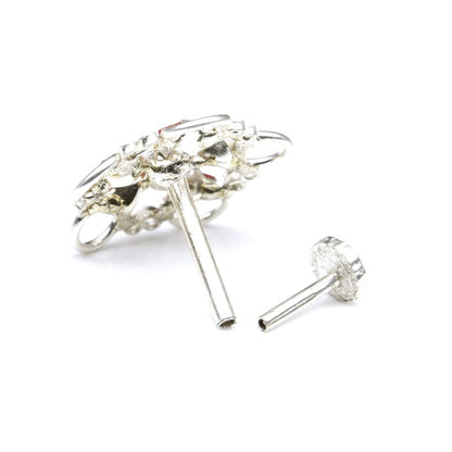 Silver Nose Pin for women with Push pin 