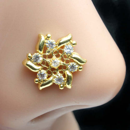 22g Gold Plated L Bend Nose Stud