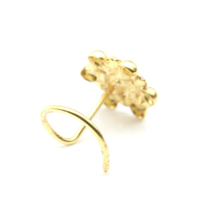 Asian Style 22g Gold Plated L Bend Nose Stud