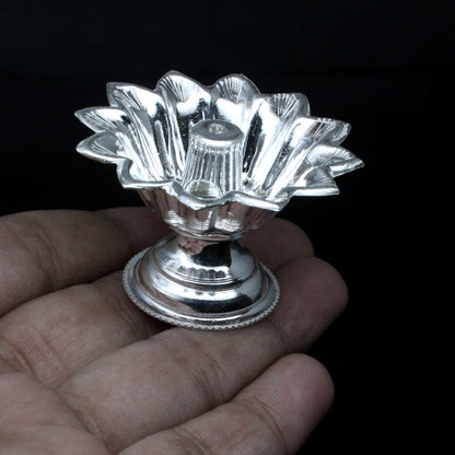 Pure Silver Religious Lamp Diya Puja Item for Daily use Purpose