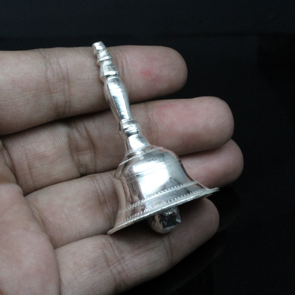 Real Silver Temple Pooja Bell Ghanti with Melodious Sound