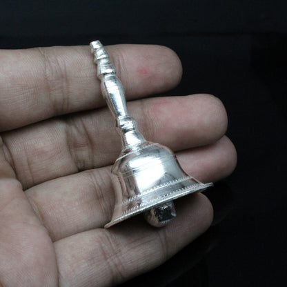 Real Silver Temple Pooja Bell Ghanti with Melodious Sound