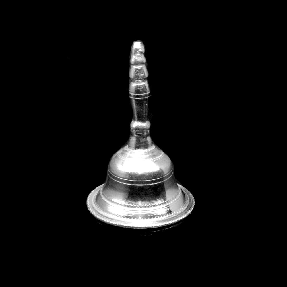 Real Silver Temple Pooja Bell Ghanti with Melodious Sound