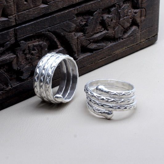 Ethnic Style Real 925 Silver Indian Women Toe Ring Pair