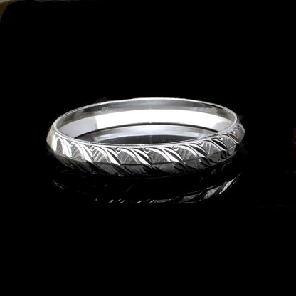 Indian Real 990 Sterling Silver Men's Bangle