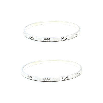 Sterling 990 Silver Women Bangles Bracelet (Kangan)-Pair