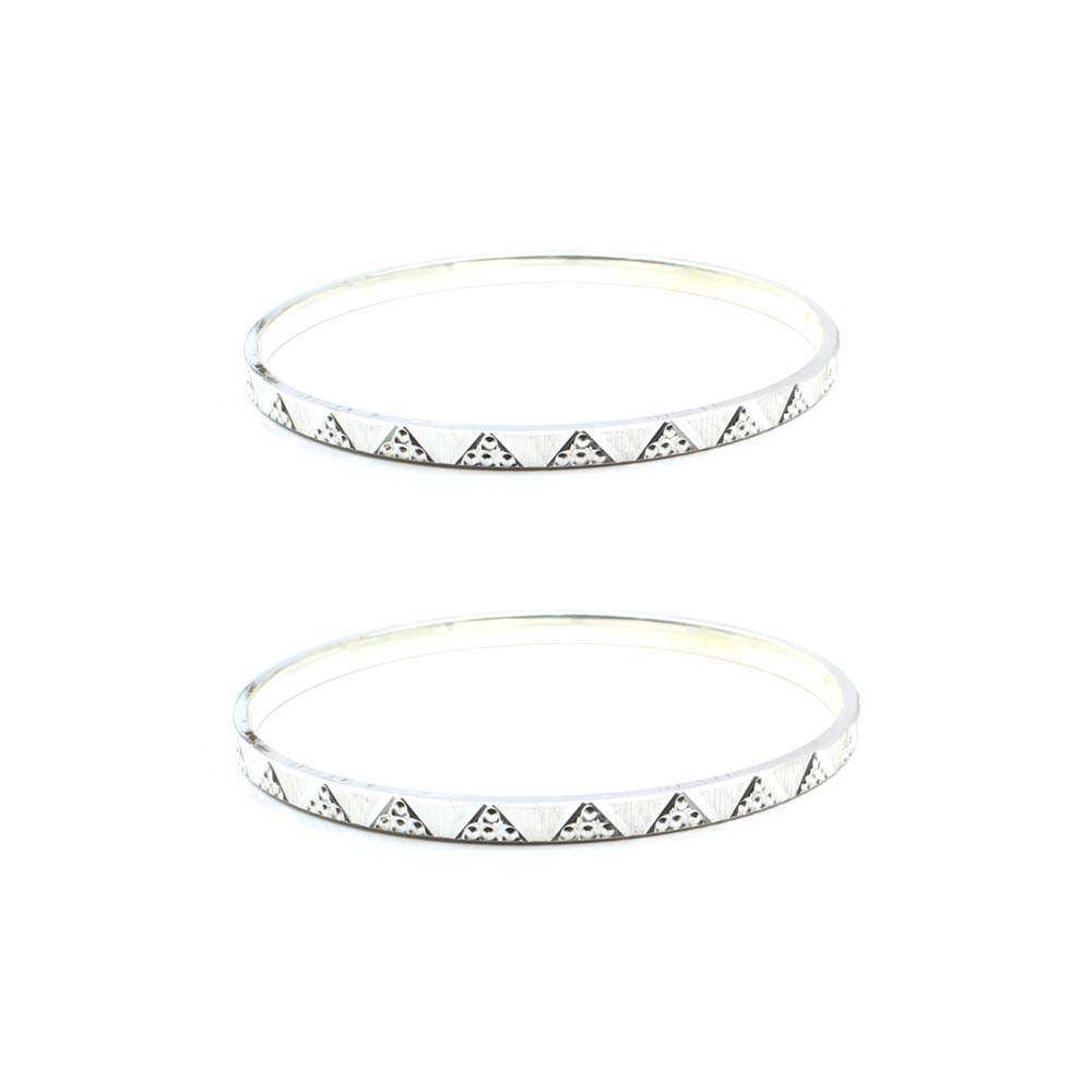 Real 990 Silver Women Bangles Bracelet (Kangan)-Pair