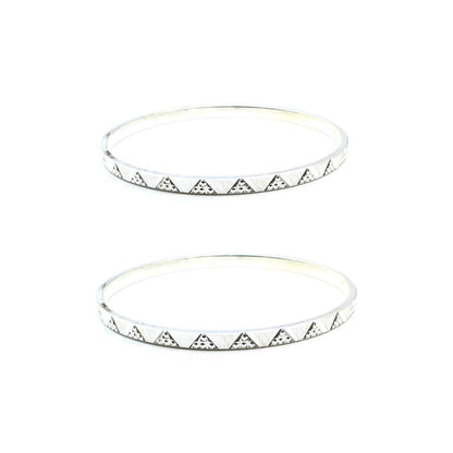 Real 990 Silver Women Bangles Bracelet (Kangan)-Pair