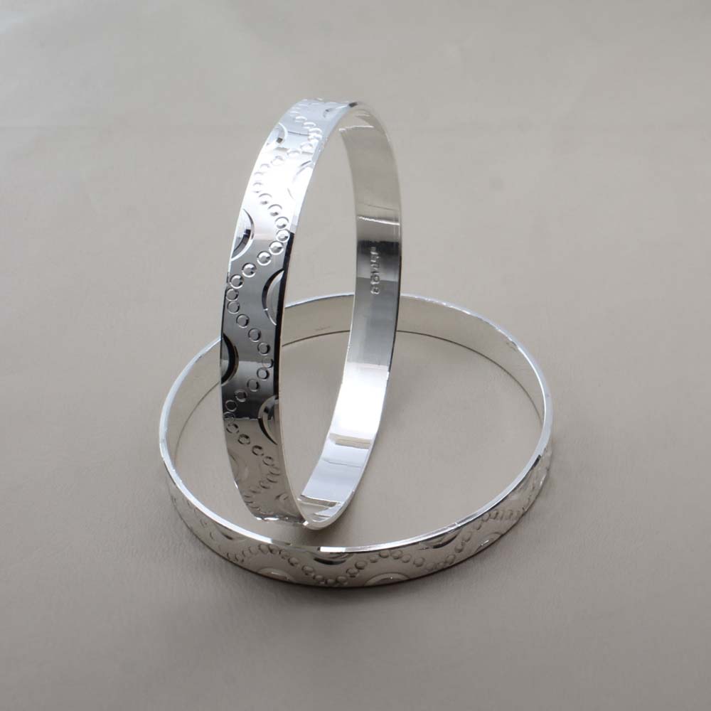 Cute Real Silver Bangles Bracelet (Kangan) Pair