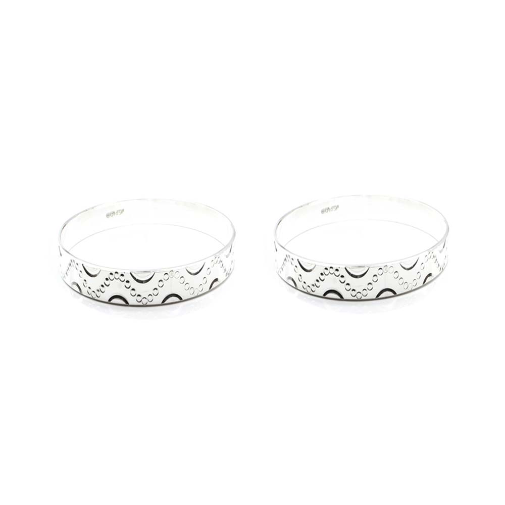 Cute Real Silver Bangles Bracelet (Kangan) Pair