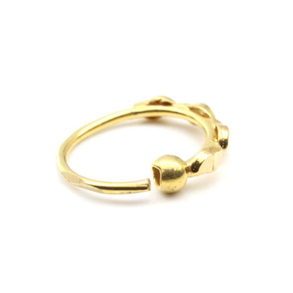 14K Real Gold Nath Nose Hoop Ring for women