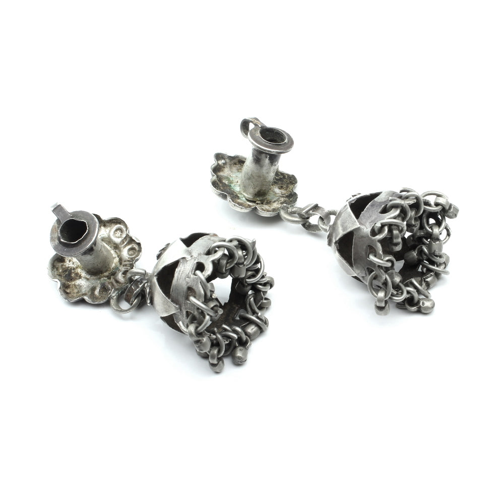 Indian Traditional Silver Jhumkas