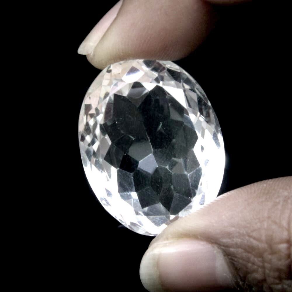 29.7Ct Natural Clear Crystal Quartz Oval Fine Gemstone