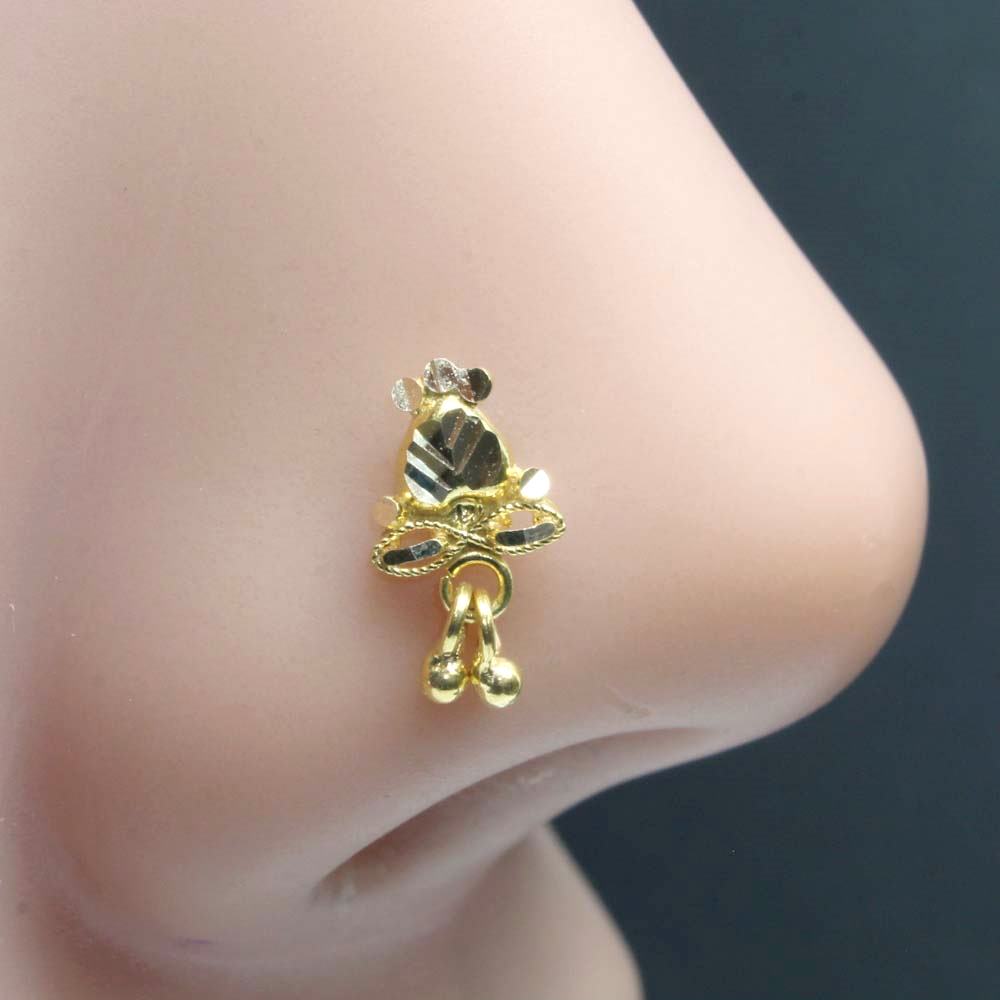 14K Pure Gold Nose Stud Women