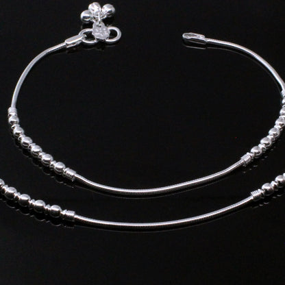 Real Sterling Silver Anklets Pair 10.3"