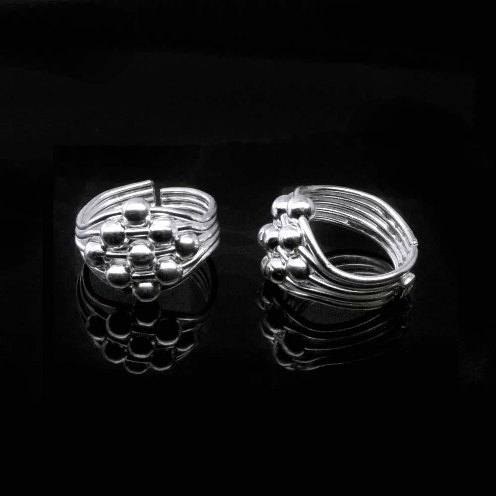 Bridal Real 925 Silver Women Toe Ring Pair