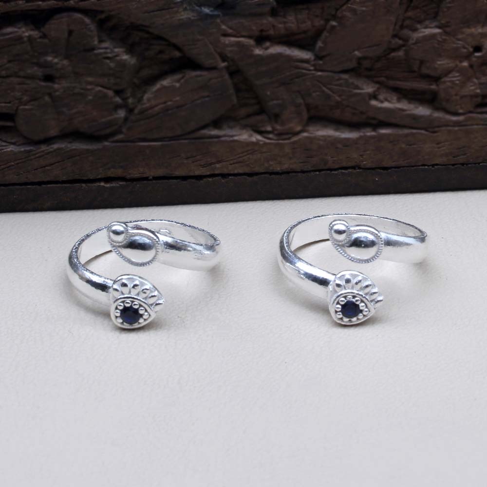 Real 925 Silver Women Toe Ring Pair