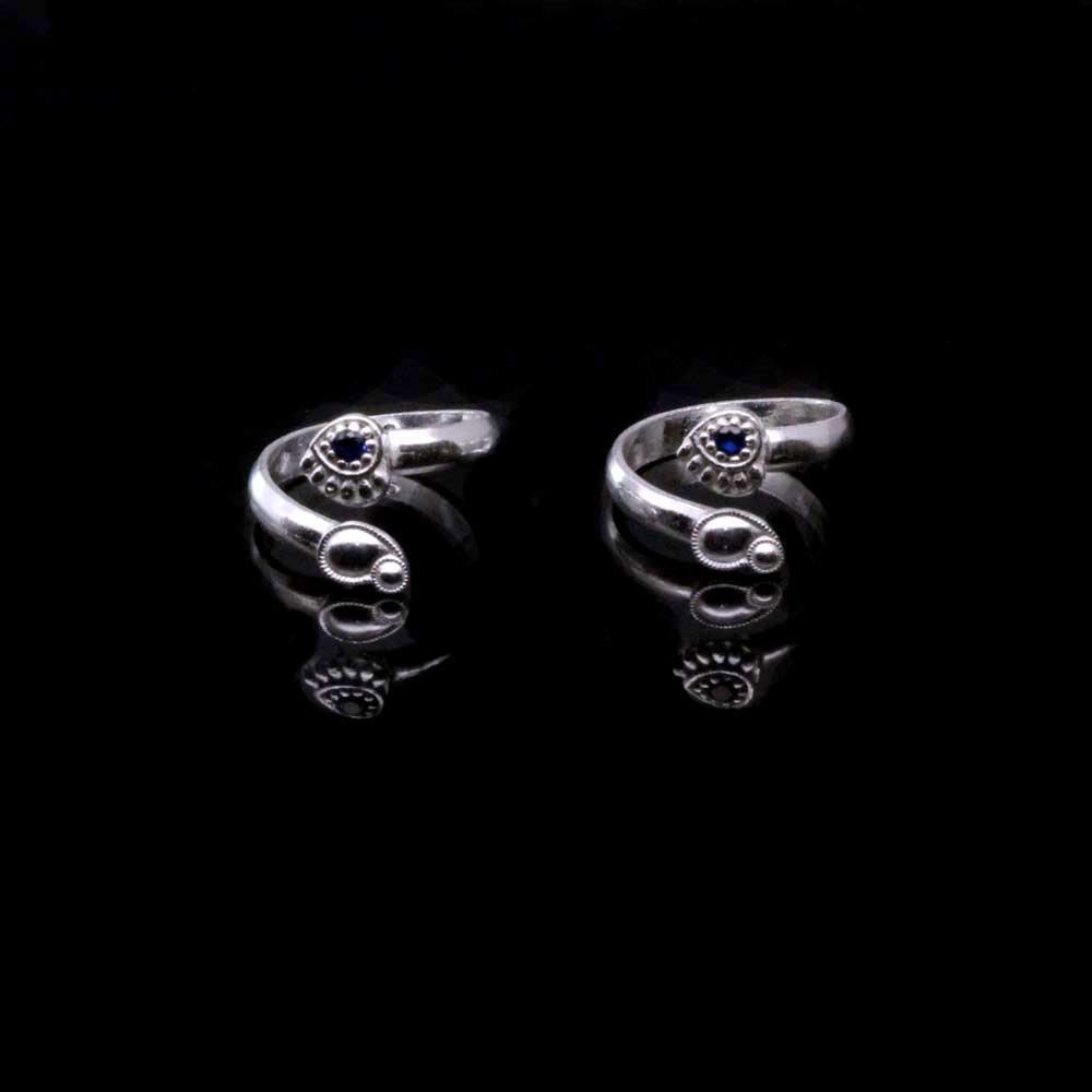 Real 925 Silver Women Toe Ring Pair