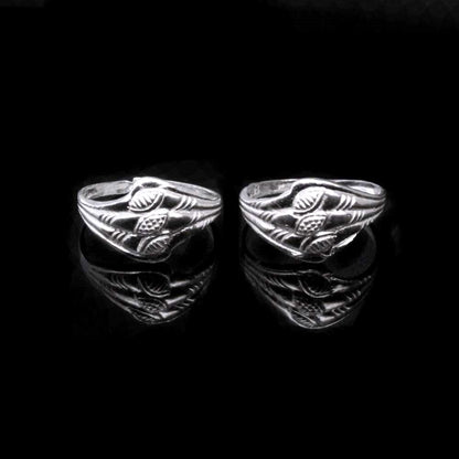 Asian Real 925 Silver Women Toe Ring Pair