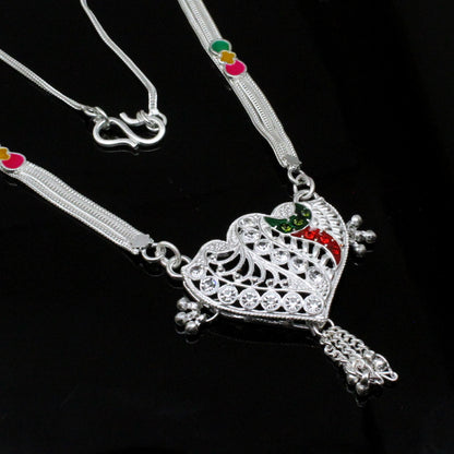 Real Srerling Silver Mangalsutra women necklace chain gift for wife