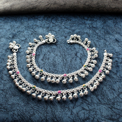 Ankle Small Baby Payal Silver Bangles Baby Girl Silver Payal 100