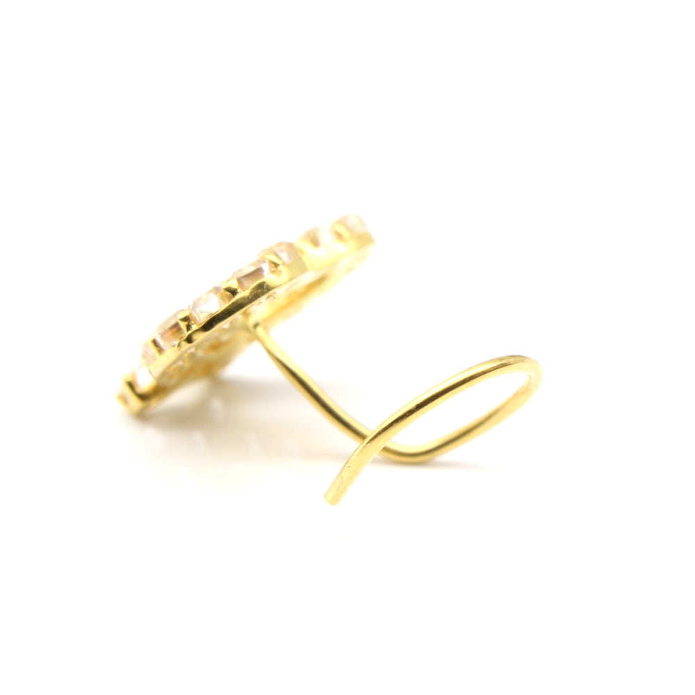 14k Real Gold Twisted Nose Stud