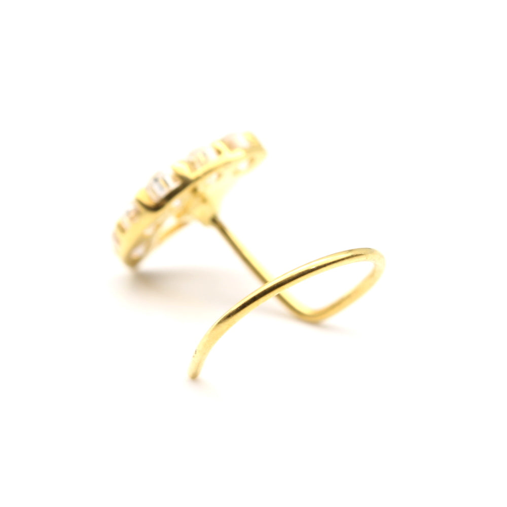 14k Real Gold Twisted Nose Stud 