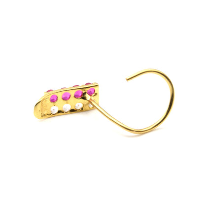 Real Gold Twisted Nose Stud 