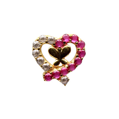 Cute Heart CZ Nose Stud