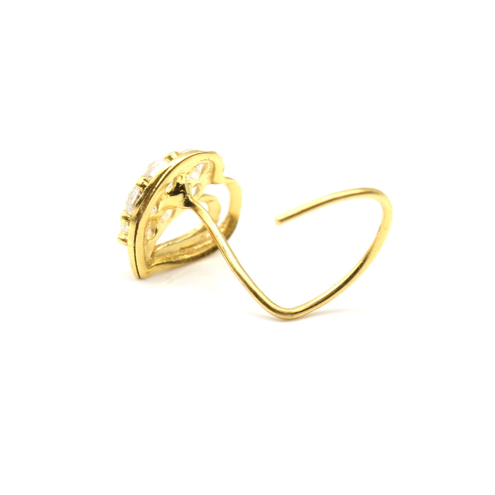  Real Gold Twisted Nose Stud 24g 