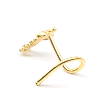 Ethnic Style Gold Plated Corkscrew Nose Stud 20g