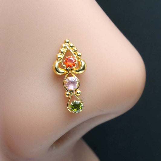20g Gold Plated Twisted Nose Stud