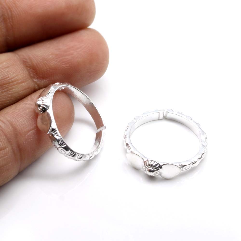 Beautiful Indian Women Real 925 Silver Toe Ring Pair