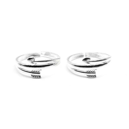 925 Solid Silver Ethnic Style Women Toe Ring Pair