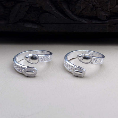 Cute Handmade Toe Ring Pair Real Solid Silver