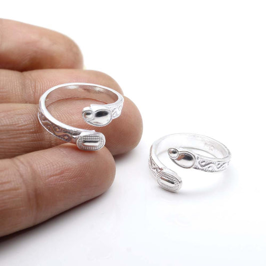 Cute Handmade Toe Ring Pair Real Solid Silver