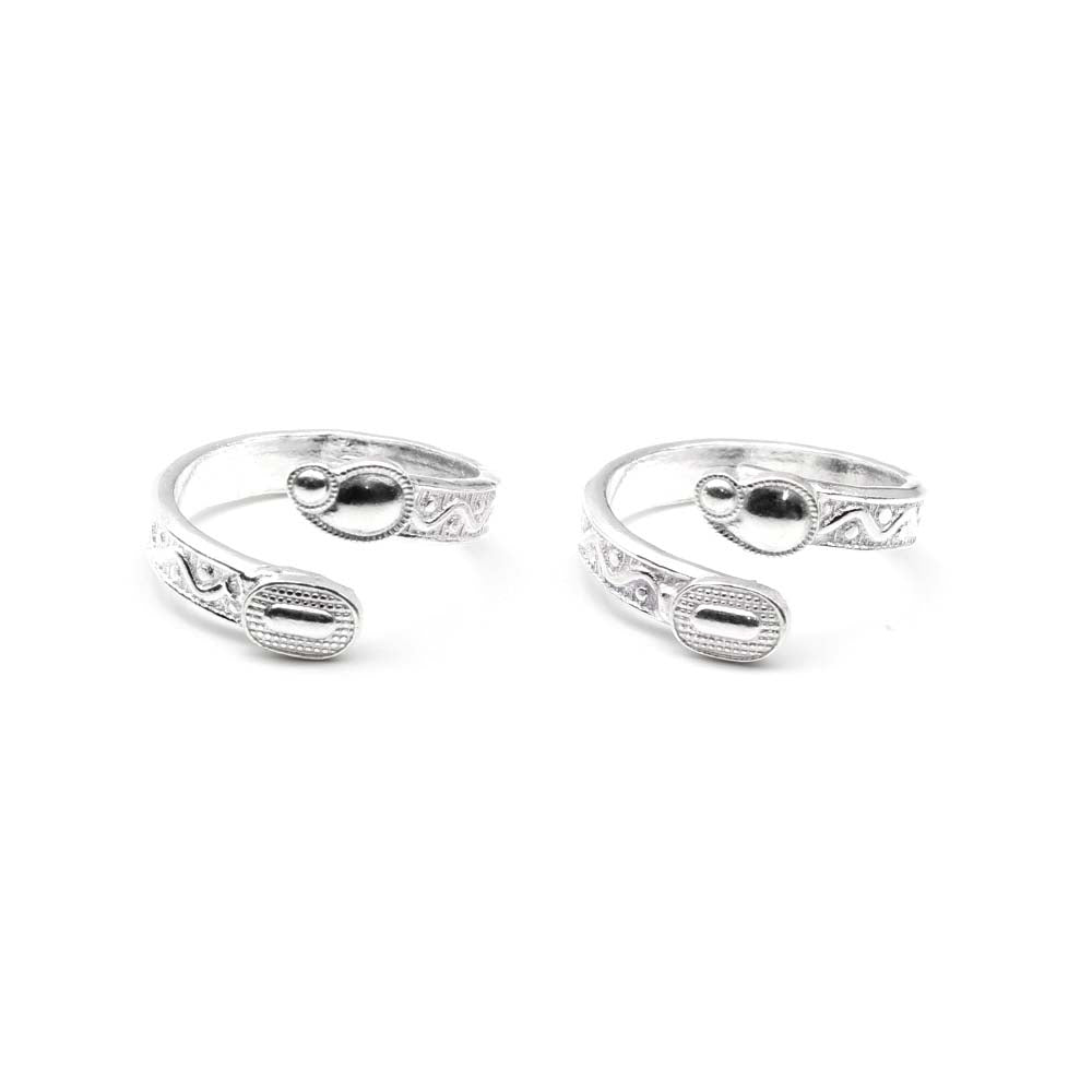 Cute Handmade Toe Ring Pair Real Solid Silver