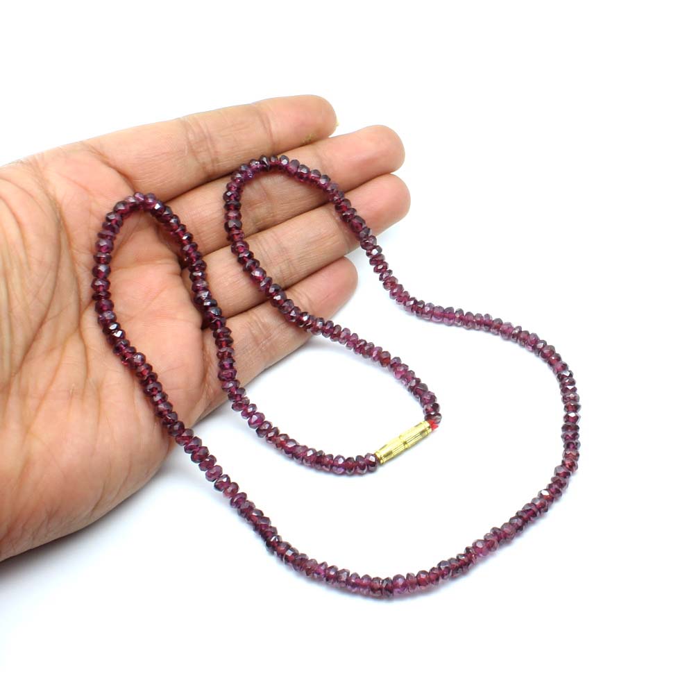 116.50 Carats Natural Rhodolite Garnet Gemstone 4.6 mm beads single line Necklace 20"