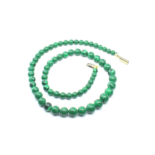 149CT Green Malachite beads single line Necklace 19"