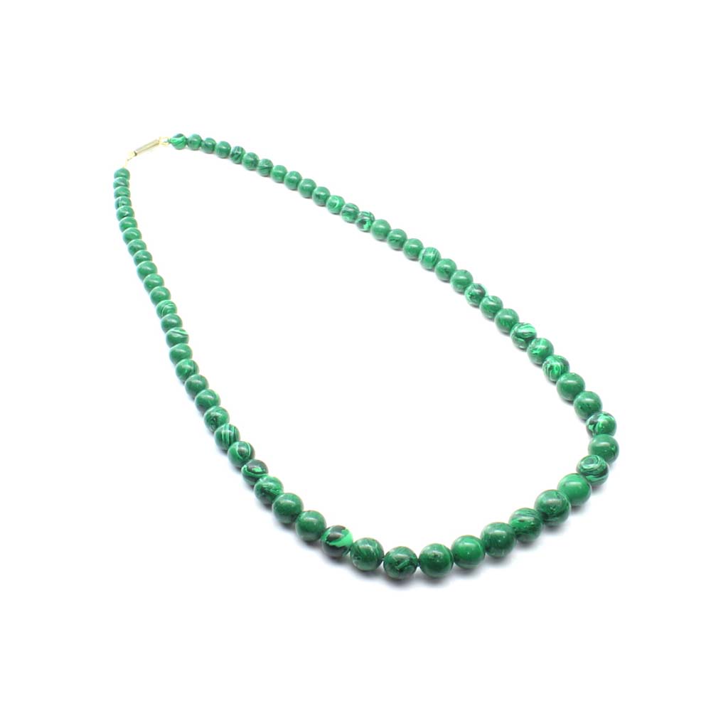 149CT Green Malachite beads single line Necklace 19"