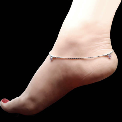 Indian Real 925 Silver Anklets Ankle Bracelet 10.5"