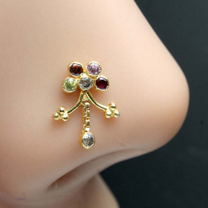 22g Gold plated Twisted Nose Stud