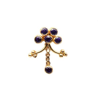 Gold Plated Nose Stud CZ Twisted nose ring