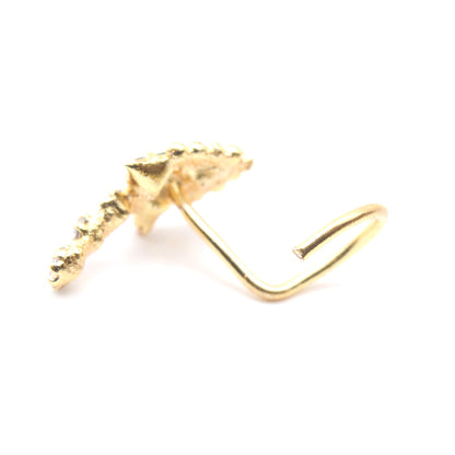 22g Gold Plated Corkscrew Nose Stud