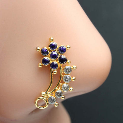 22g Gold Plated Corkscrew Piercing Nose Stud