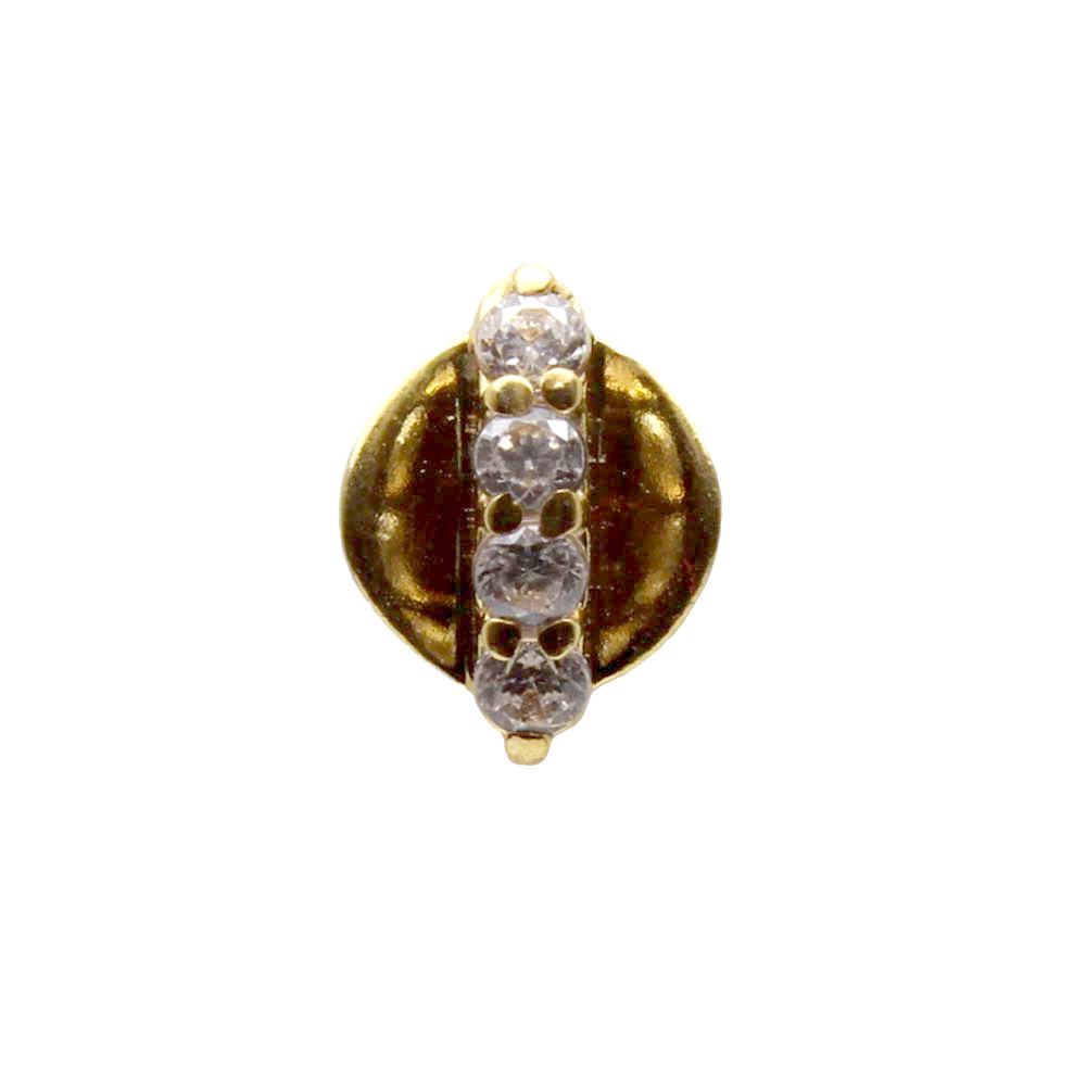  Real Gold Nose stud CZ Indian nose ring 