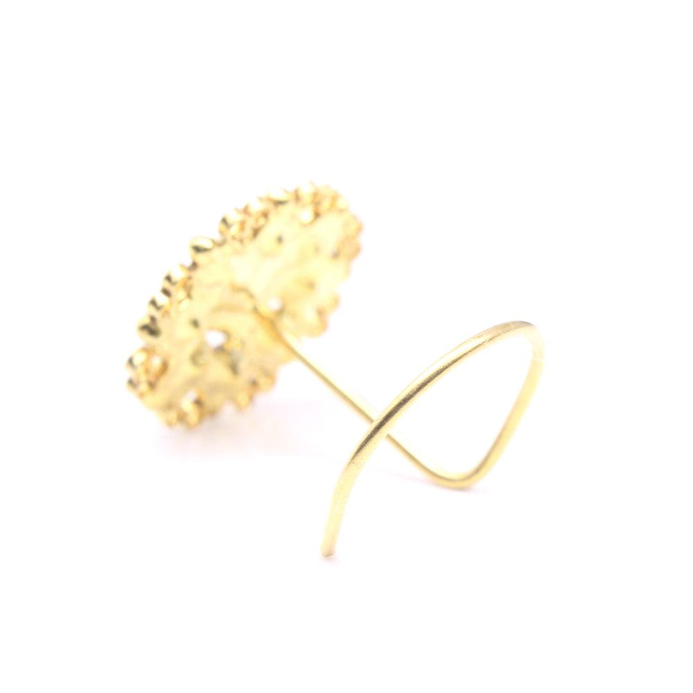 Gold Plated CZ Twisted Nose Stud